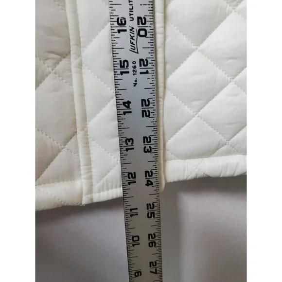 Tommy Hilfiger Women's Ivory Off-White Quilted Front Zip Lined Vest Size Medium - Picture 9 of 10